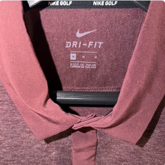 Men’s Burgundy Nike Golf Long Sleeve Polo Shirt Size Medium - Picture 2 of 5